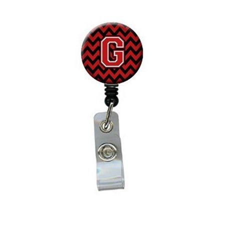 CAROLINES TREASURES Letter G Chevron Black and Red Retractable Badge Reel CJ1047-GBR